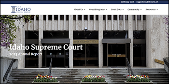 Screenshot of 2023 Judicial Branch annual report website